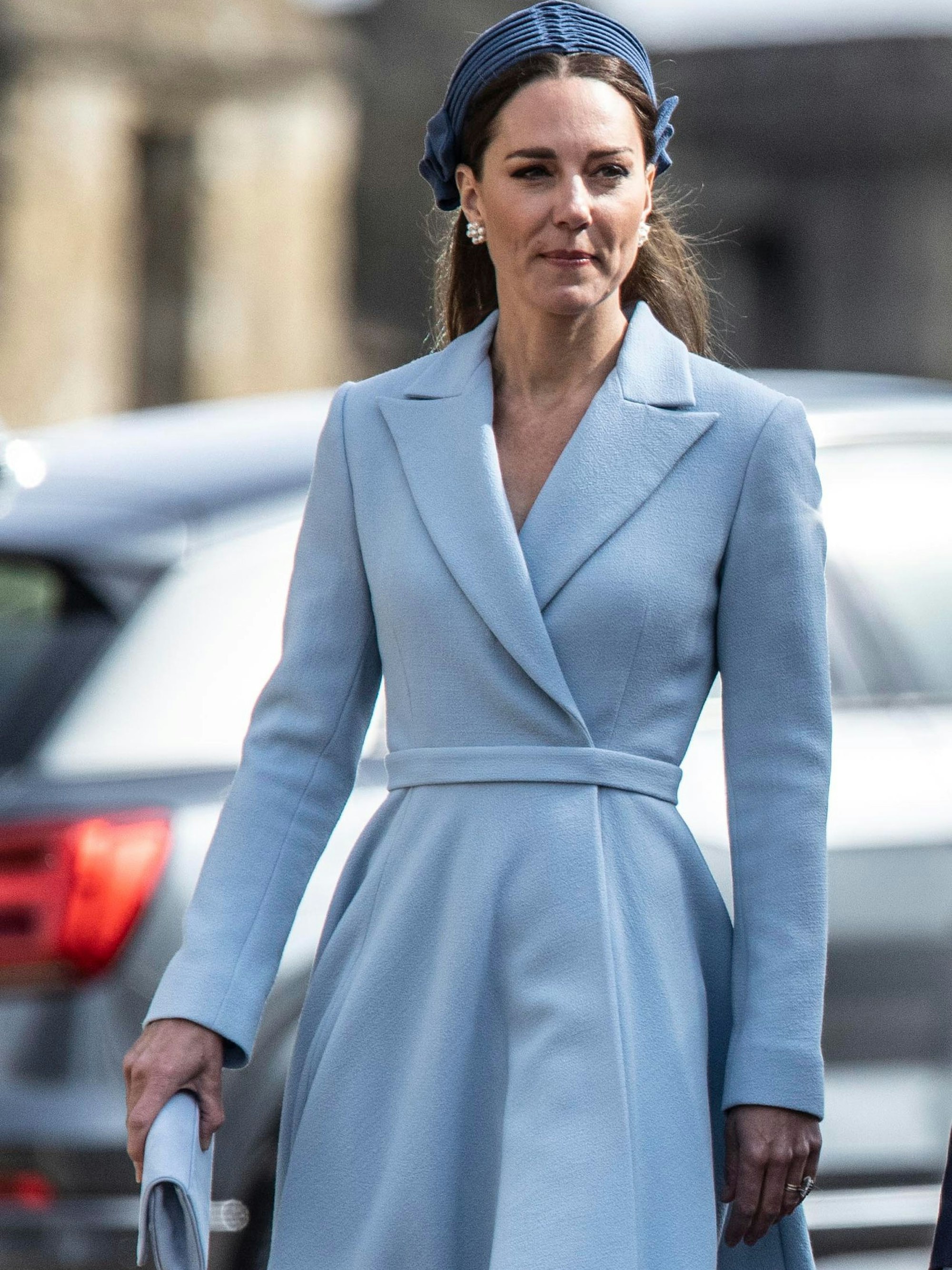 Catherine, Herzogin von Cambridge, nimmt am Ostermatine-Gottesdienst in der St. George's Chapel auf Schloss Windsor teil.