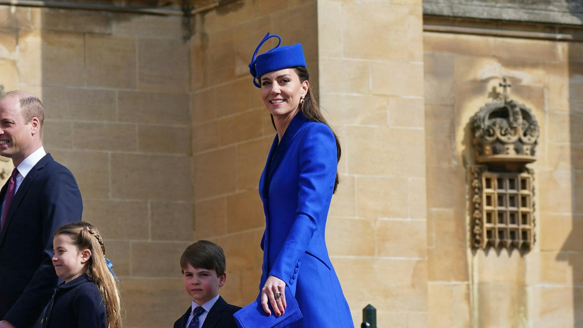 Prinzessin Kate mit ihren Kindern und Prinz William.