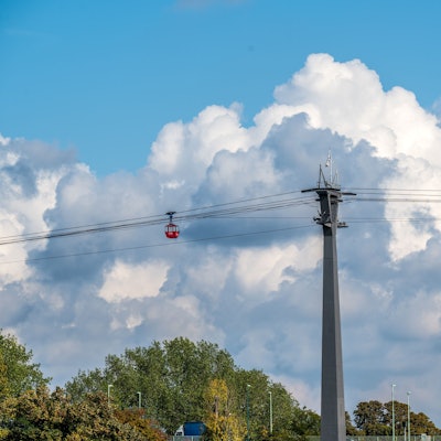 Eine Seilbahn in Köln.