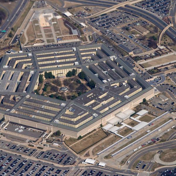 USA, Washington: Das Pentagon ist von der Air Force One aus zu sehen.