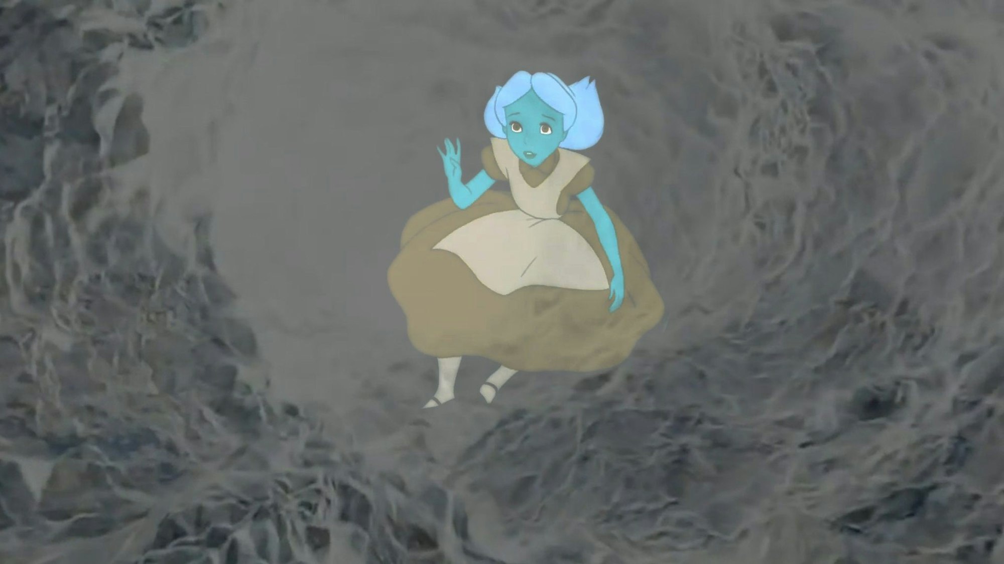 Eine aktualisierte Alice stürzt in Stéphanie Lagardes Video „Minimal Sway While Starting My Way Up“ das Kaninchenloch hinab