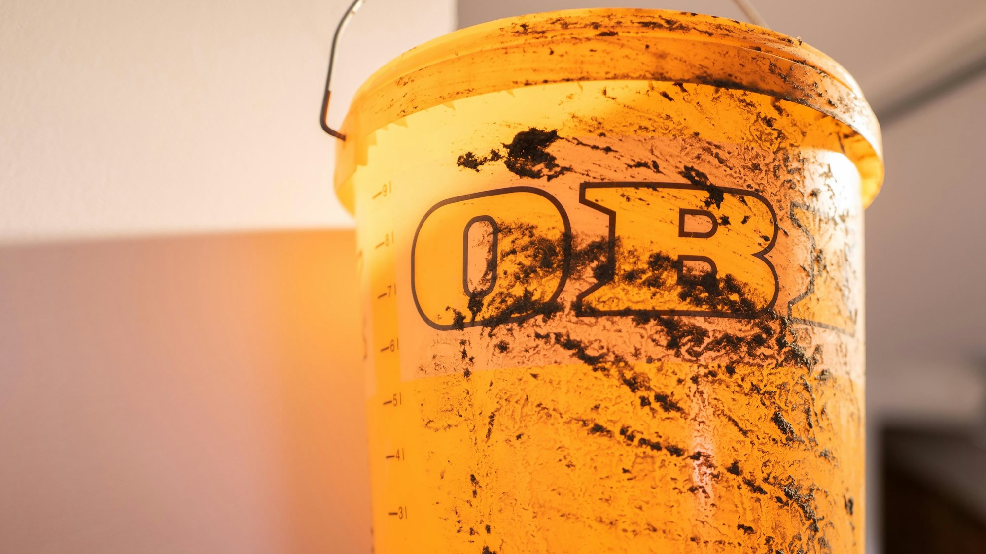 Der orangefarbene Eimer ist in Bad Münstereifel zum Symbol des Wiederaufbaus geworden.