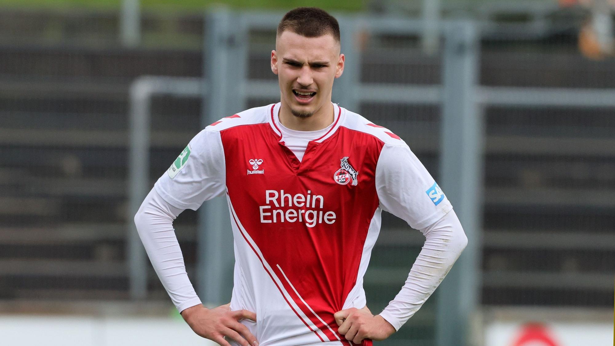 1.FC Köln U21 vs. SC Wiedenbrück, Regionalliga West, Saison 2022/23, Tim Lemperle (1. FC Köln), 01.04.2023, Bild: Herbert Bucco