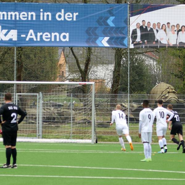 Traf per Strafstoß zur zwischenzeitlichen 3:2-Führung für die SG 92: Miguel Klinkhammer.