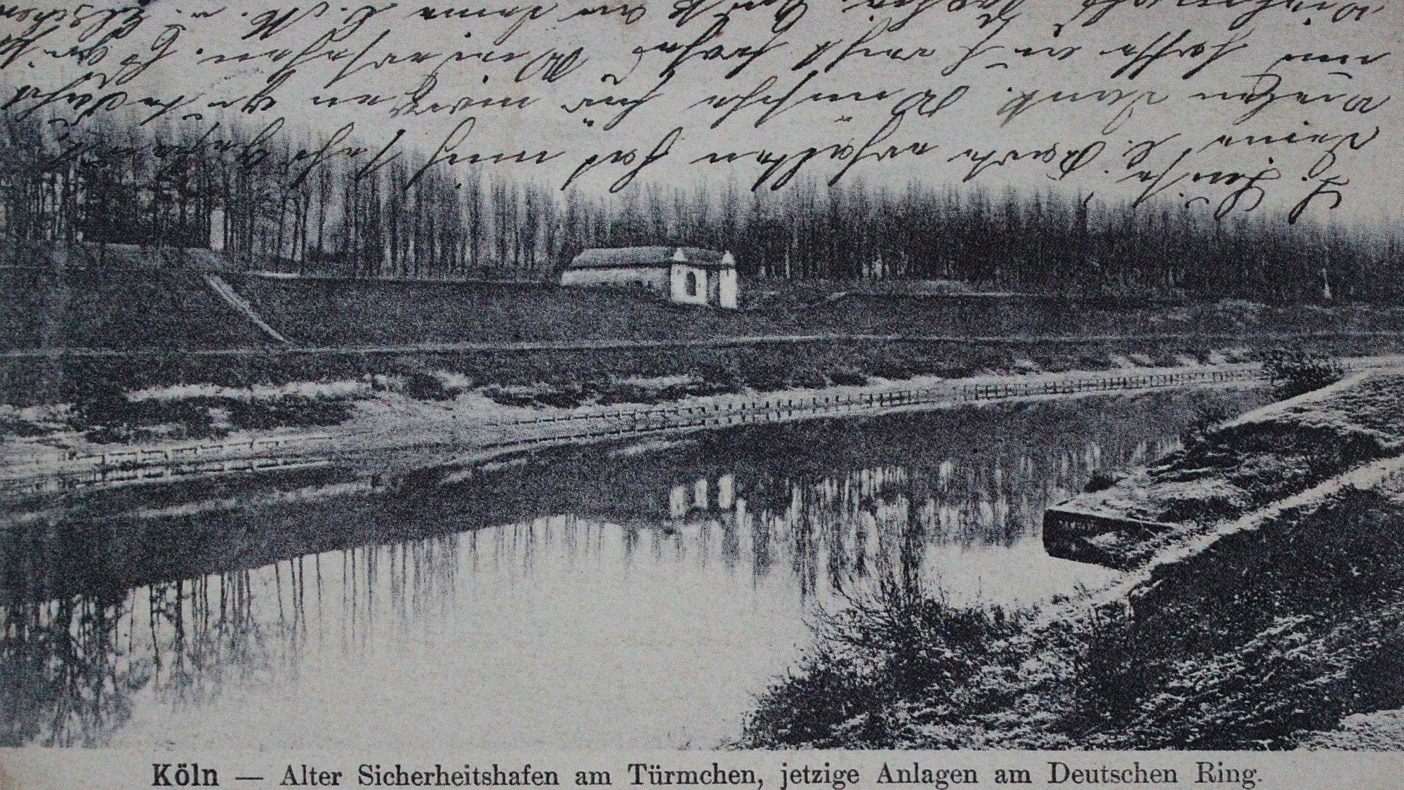 Eine historische Postkarte zeigt den geplanten Sicherheitshafen um 1890.