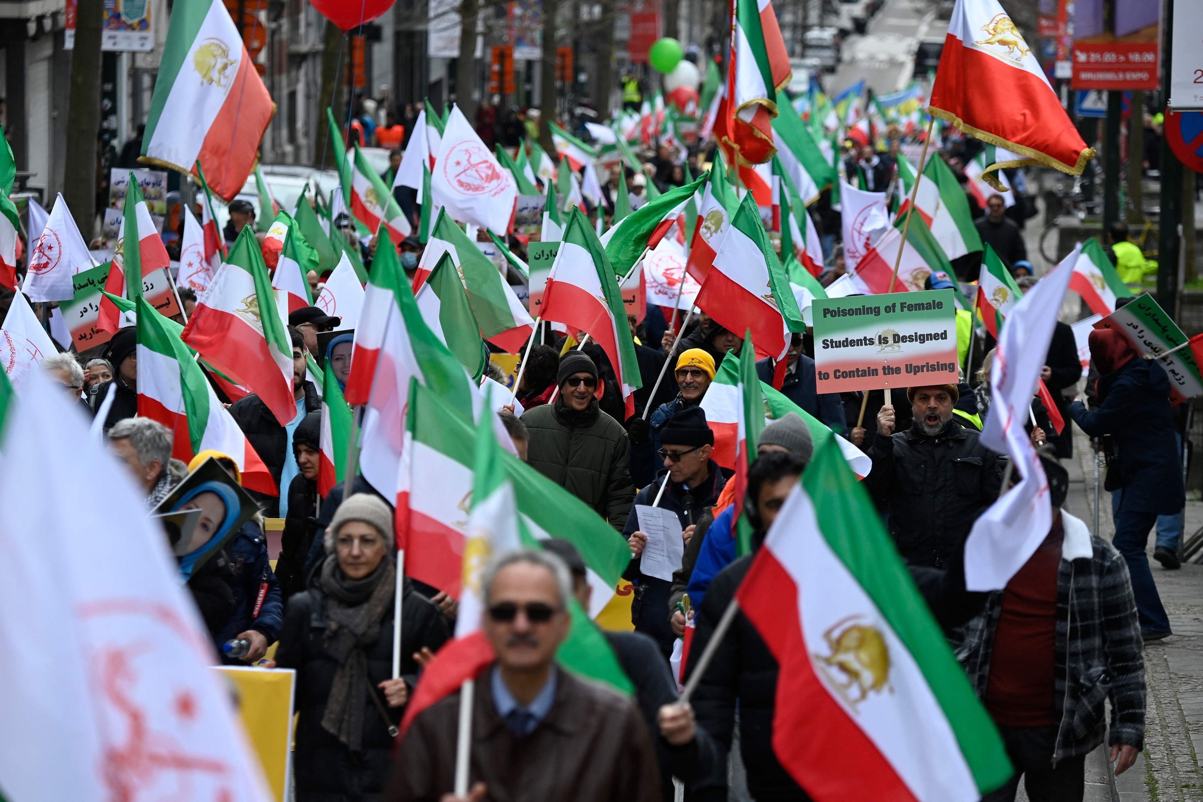 Eine Demonstration zur Unterstützung der iranischen Freiheitsbewegung.
