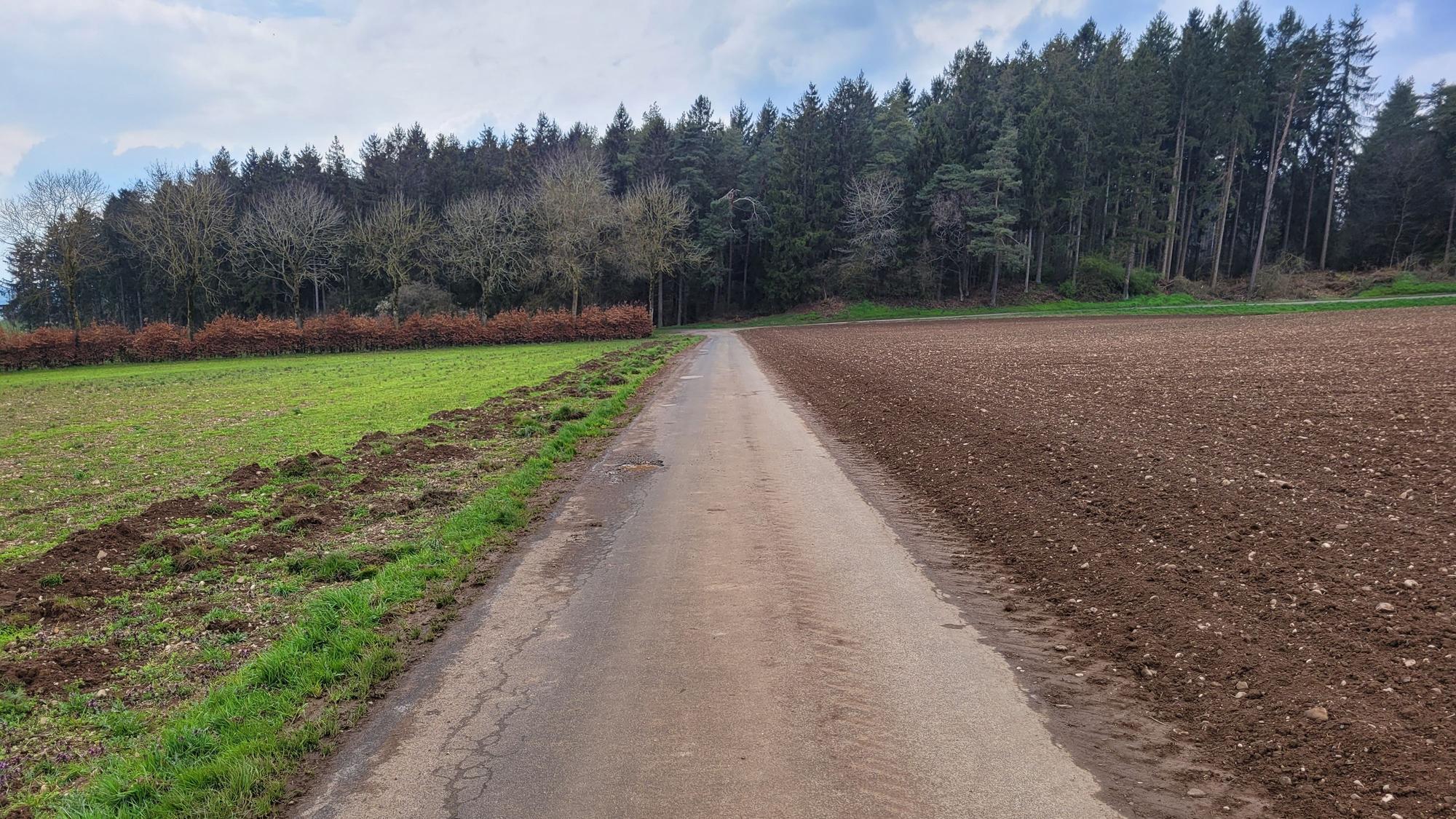 An den Feldern in Kall wurden Grünstreifen entfernt.