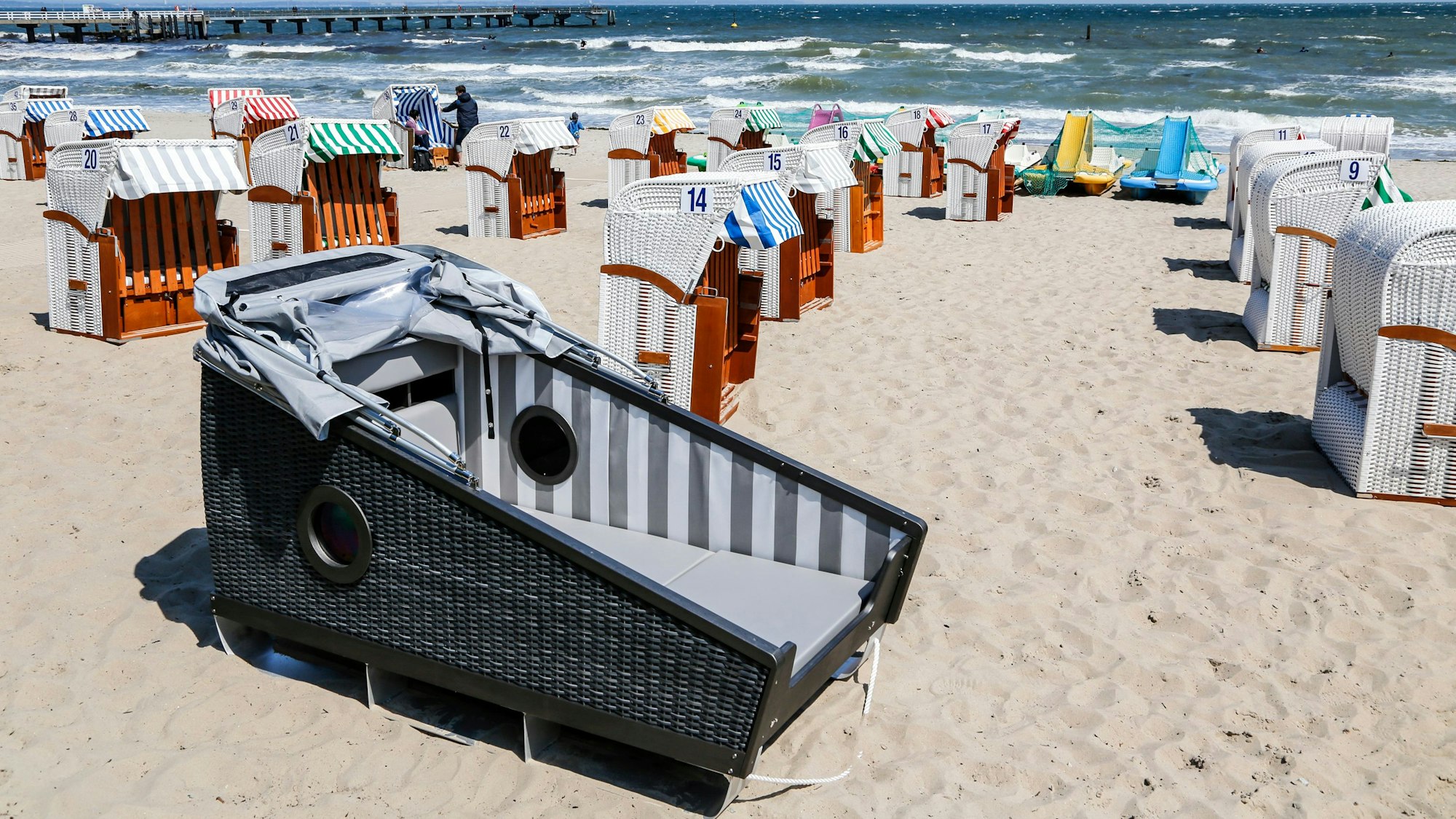 Ansicht Schlafstrandkorb am Timmendorfer Strand