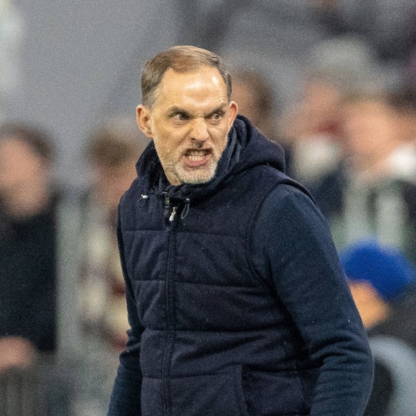 Bayern-Trainer Thomas Tuchel verärgert an der Seitenlinie in München.