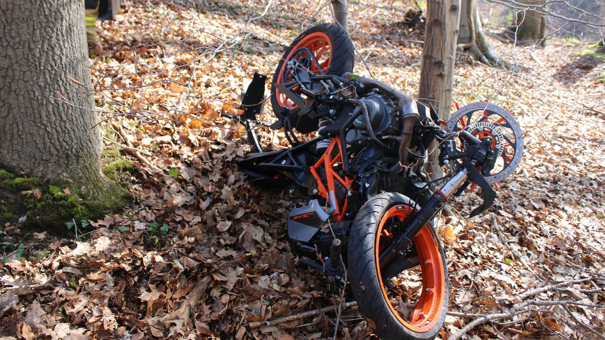 So sah das Motorrad nach dem Unfall aus.
