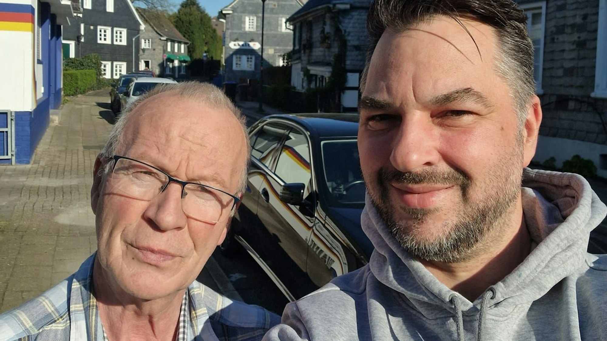 Ged Ribbeck (l.) und Eike Conzen in der Leichlinger Mittelstraße