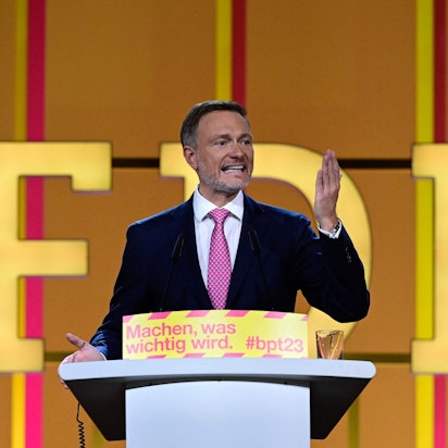 FDP-Chef Christian Lindner beim Auftakt des Bundesparteitags der FDP in Berlin.
