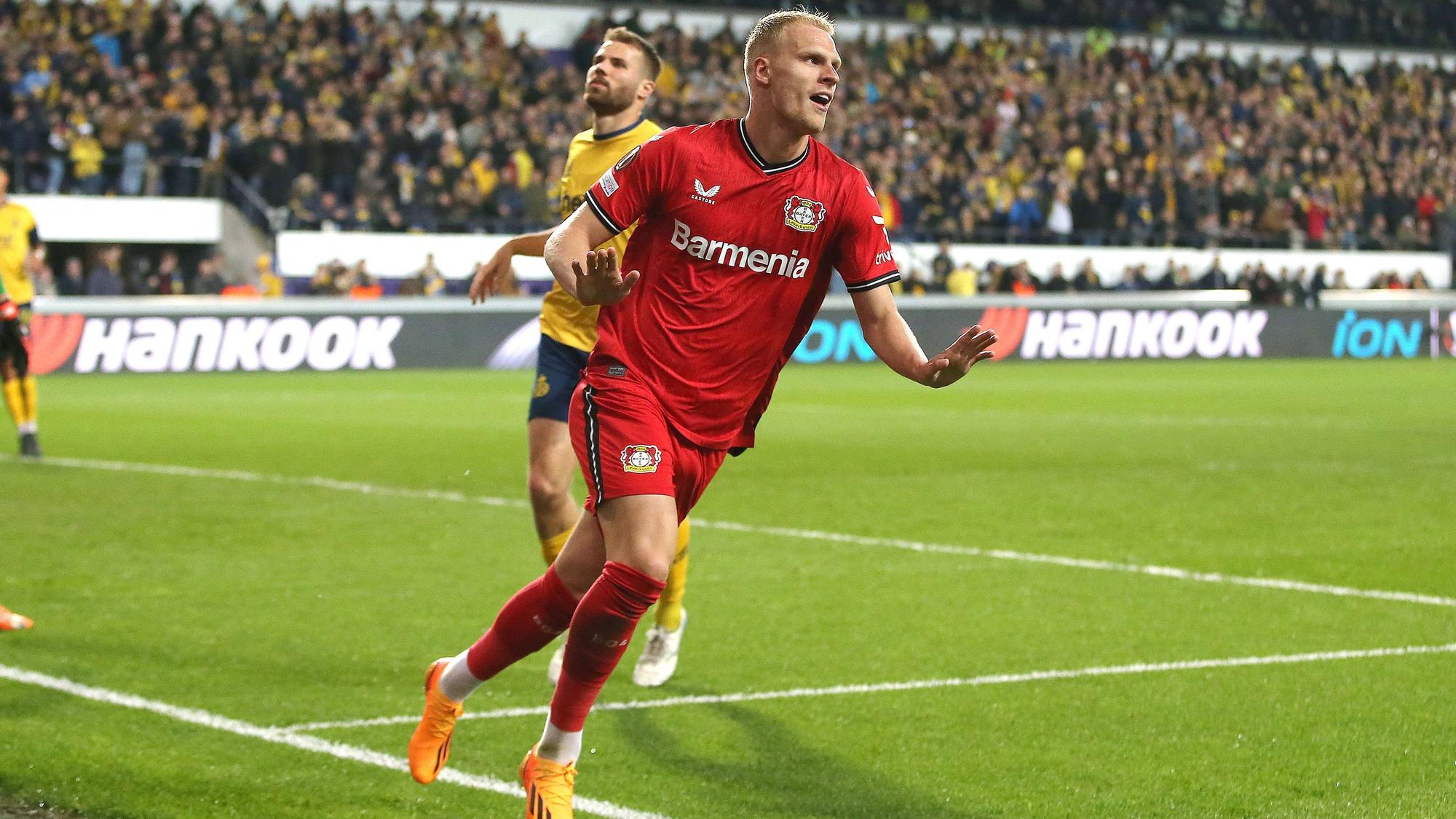 Mitchel Bakker nach seinem Treffer gegen St.Gilloise in der Europa League.