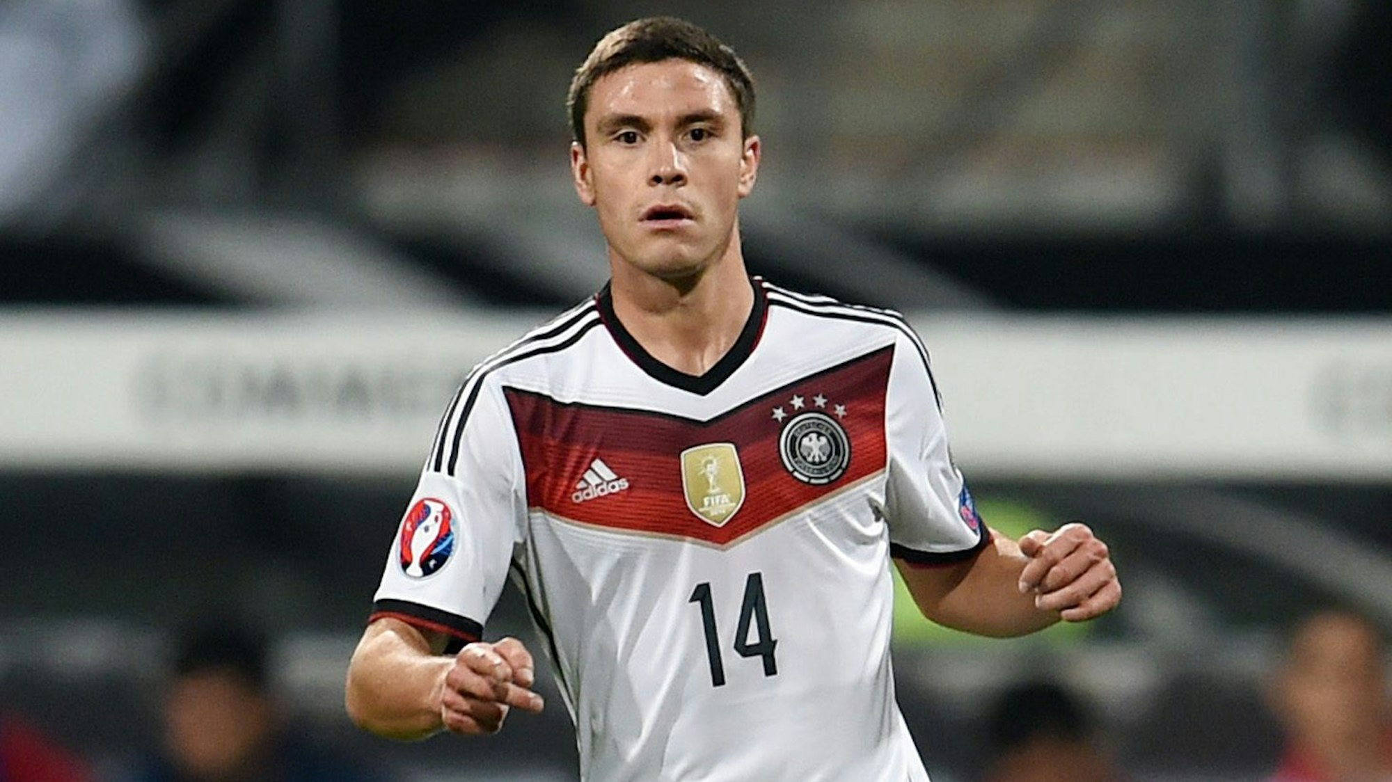 2014: Jonas Hector im Deutschland-Trikot beim Spiel gegen Gibraltar