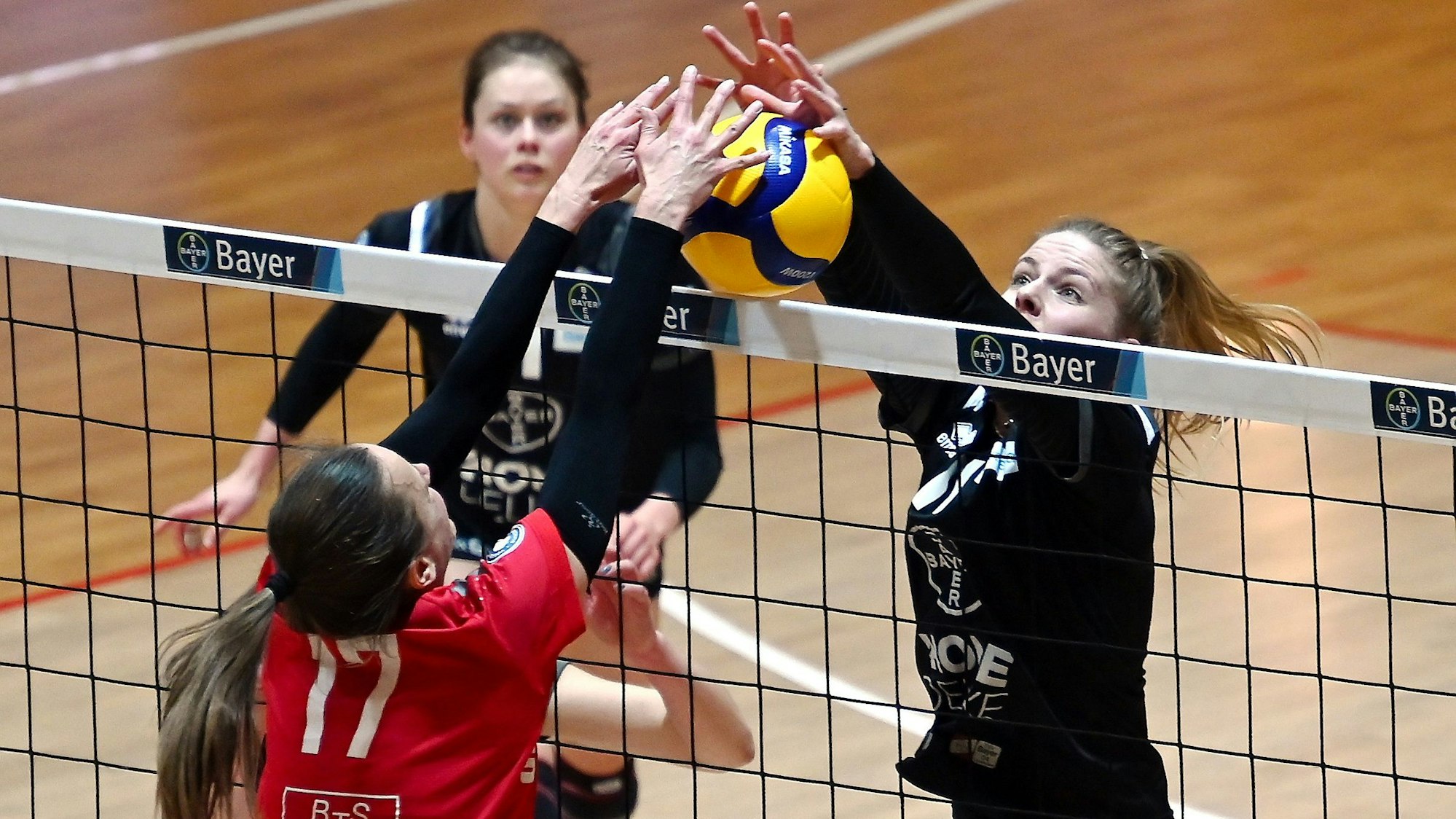 22.04.2023, Volleyball-Bayer Leverkusen-Stralsund
rechts: Charlotta Werscheck (Bayer)
Foto: Uli Herhaus
