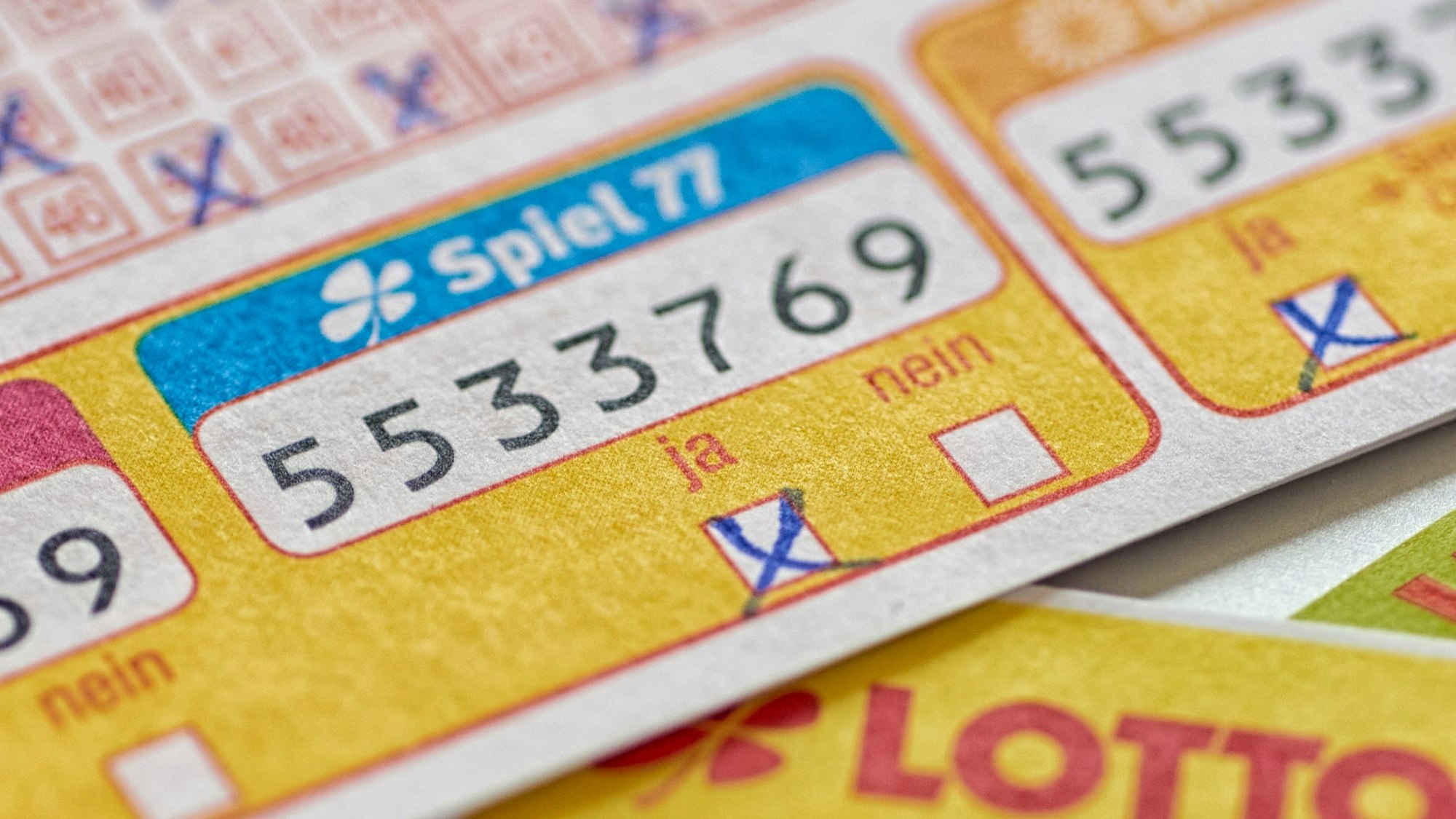 Ein Spielschein für das „Spiel77“.