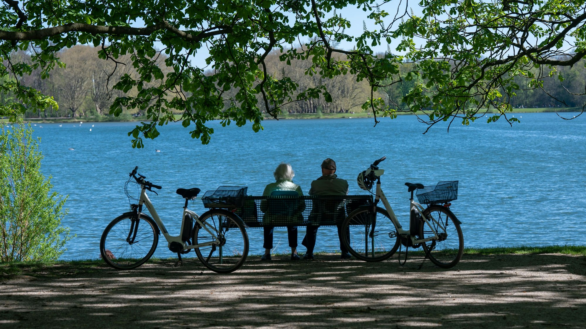 Der Decksteiner Weiher in Köln ist ein beliebtes Ausflugsziel für Radfahrer. Orte am Wasser sind bei vielen Besuchern beliebt. (Archivbild)