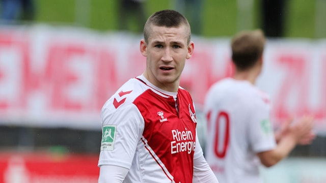 1.FC Köln U21 vs. SC Wiedenbrück, Regionalliga West, Saison 2022/23, Hendrik Mittelstädt (1. FC Köln), 01.04.2023, Bild: Herbert Bucco