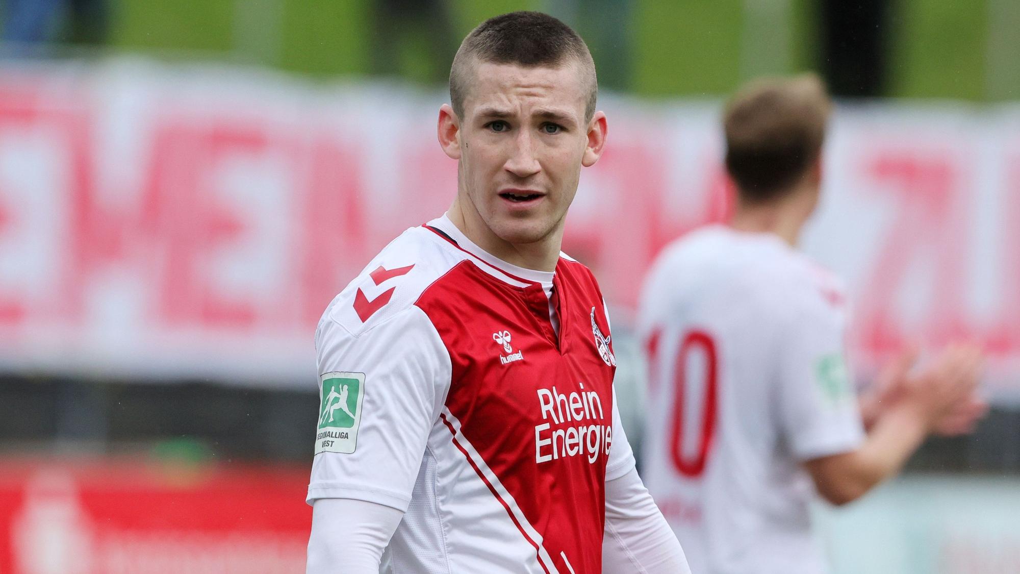 1.FC Köln U21 vs. SC Wiedenbrück, Regionalliga West, Saison 2022/23, Hendrik Mittelstädt (1. FC Köln), 01.04.2023, Bild: Herbert Bucco