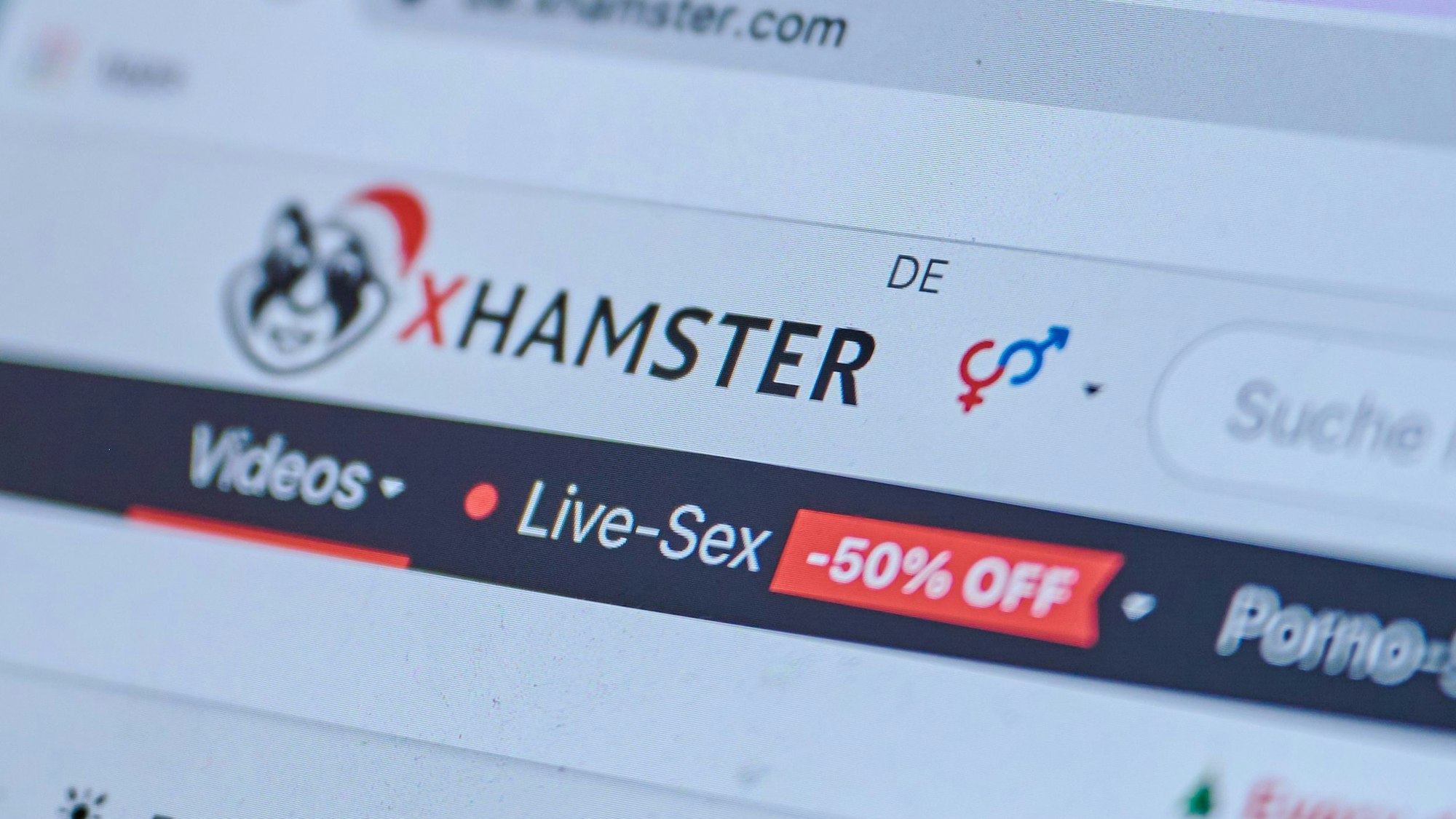 Auf einem Computerbildschirm wird das Pornoportal «xHamster» angezeigt.