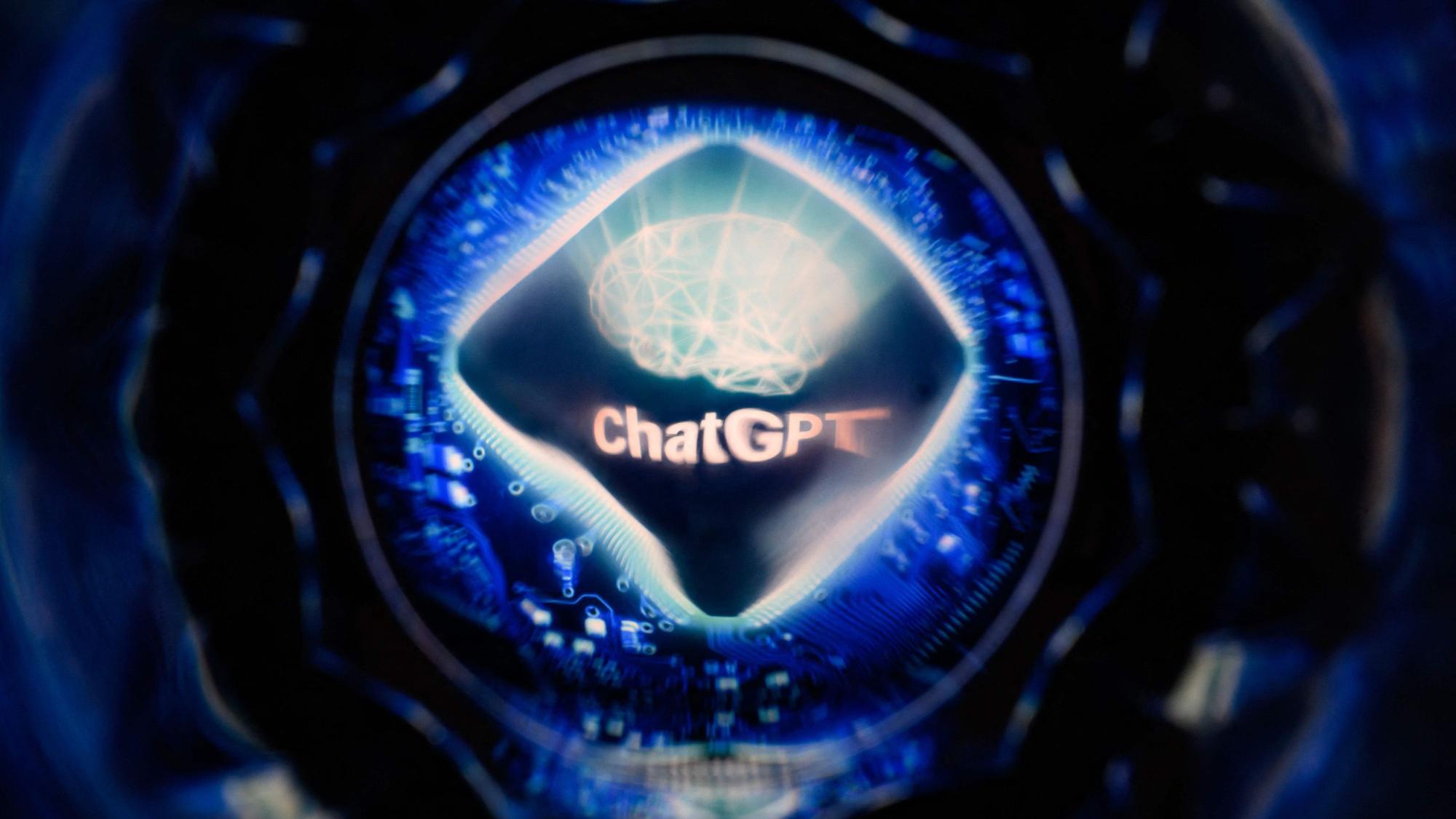 Ein Bildschirm zeigt das Logo der Künstlichen Intelligenz ChatGPT.