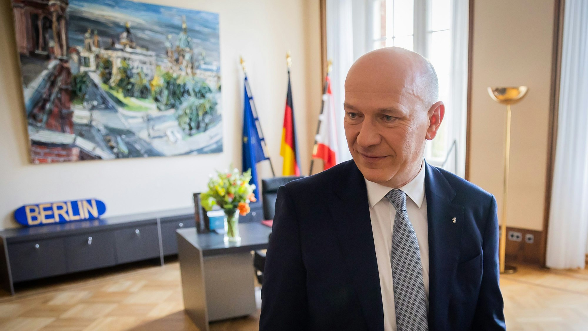 Kai Wegner (CDU), Regierender Bürgermeister von Berlin. Seine Wahl gestaltete sich schwierig.