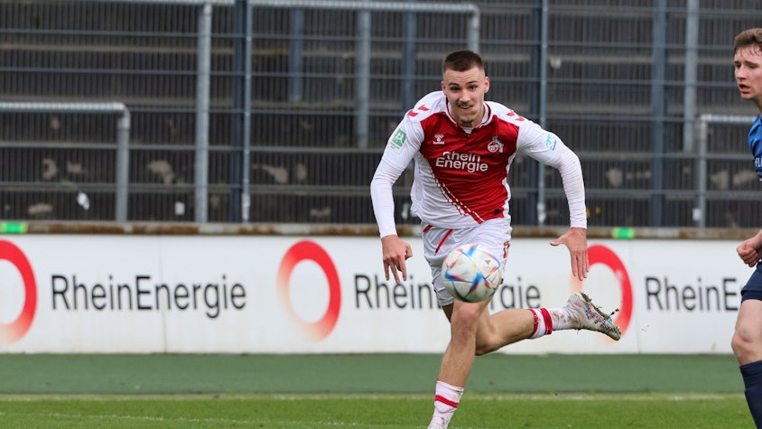1.FC Köln U21 vs. SC Wiedenbrück, Regionalliga West, Saison 2022/23, Tim Lemperle (1. FC Köln), 01.04.2023, Bild: Herbert Bucco