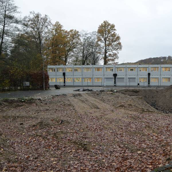 Schulcontainer stehen in Odenthal.