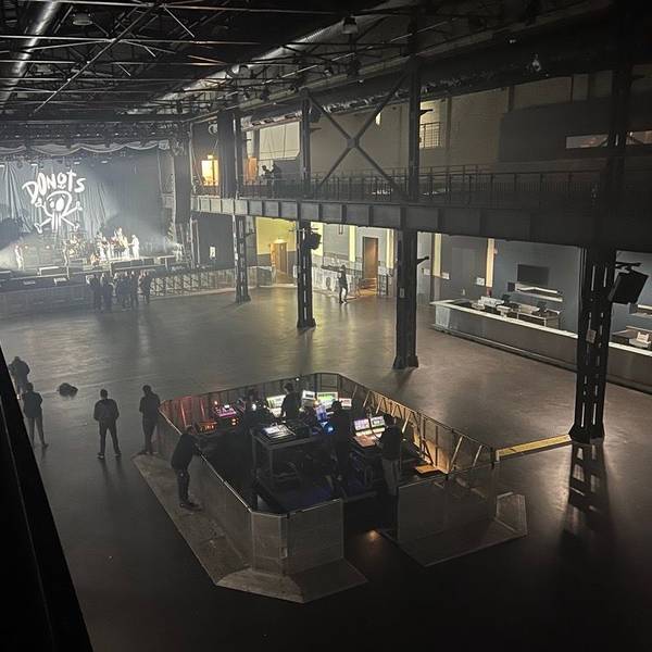 Ansicht des leeren Palladiums in Köln während des Soundchecks der Donots.