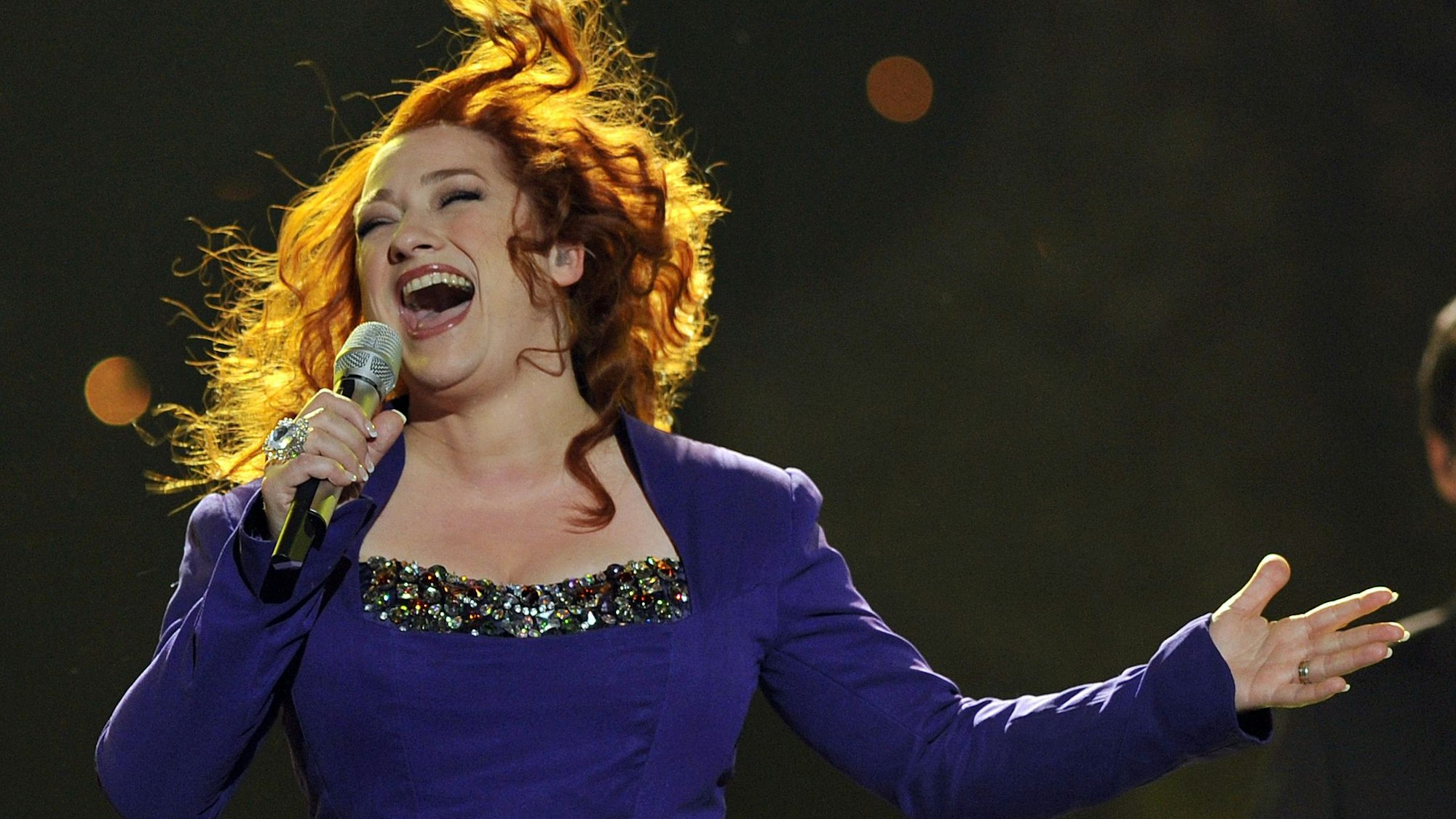 Niamh Kavanagh aus Irland bei der ersten Generalprobe für das zweite Halbfinale des Eurovision Song Contest in Oslo.