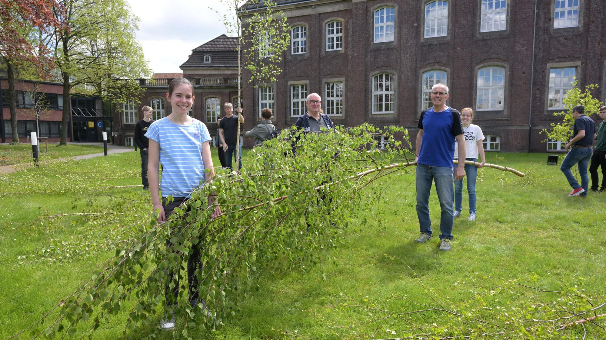 Maibaumverkauf auf dem Gelände Zanders