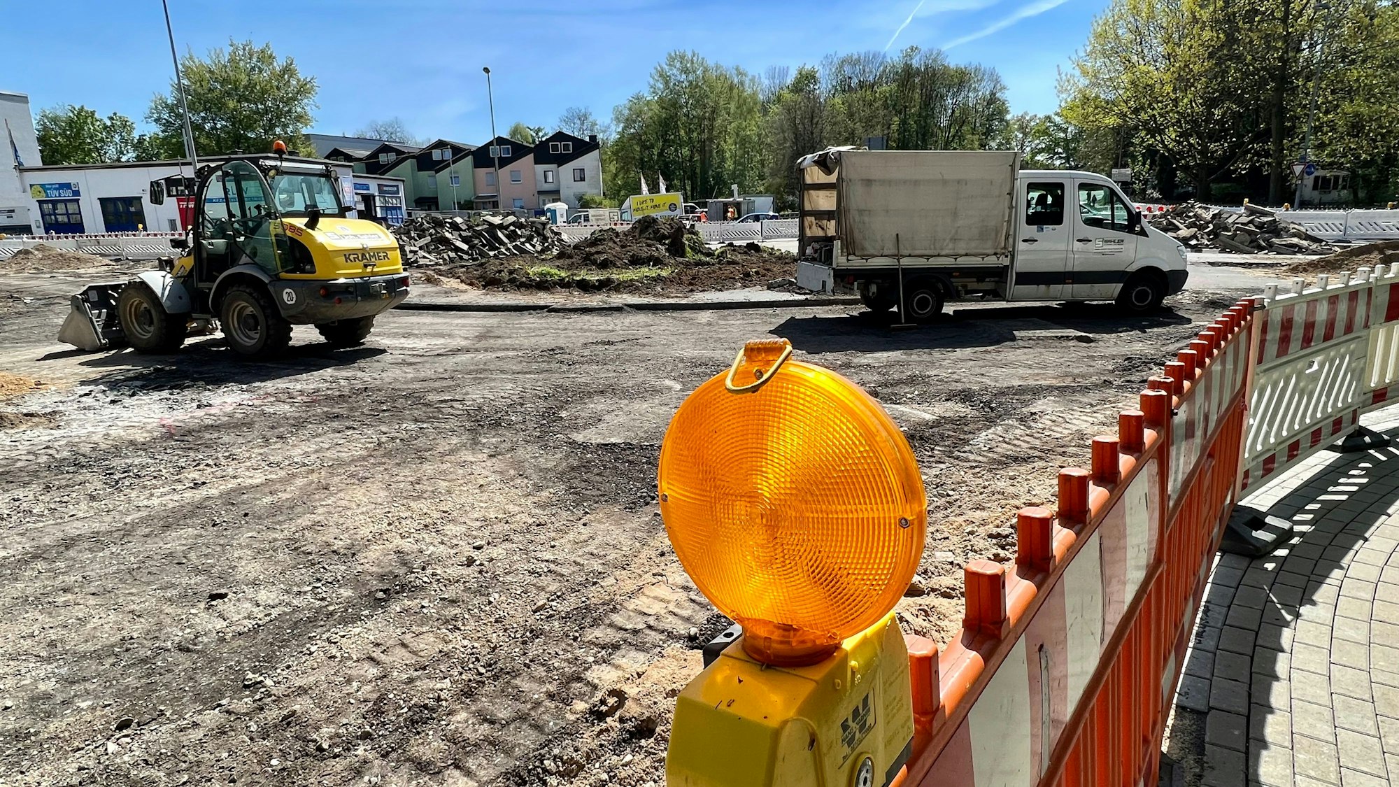 Baustelle Rennbaumkreisel in Opladen