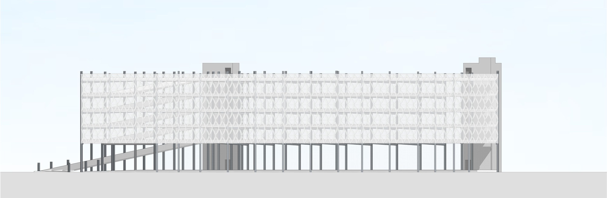 Es ist eine Grafik zur Planung für eine Hochgarage auf dem Betriebsgelände Fahrzeugtechnik Kohr zu sehen.