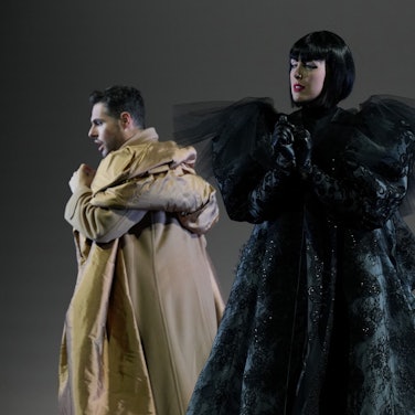 Raffaele Pe (Giulio Cesare), Kathrin Zukowski (Cleopatra) in „Giulio Cesare in Egitto“