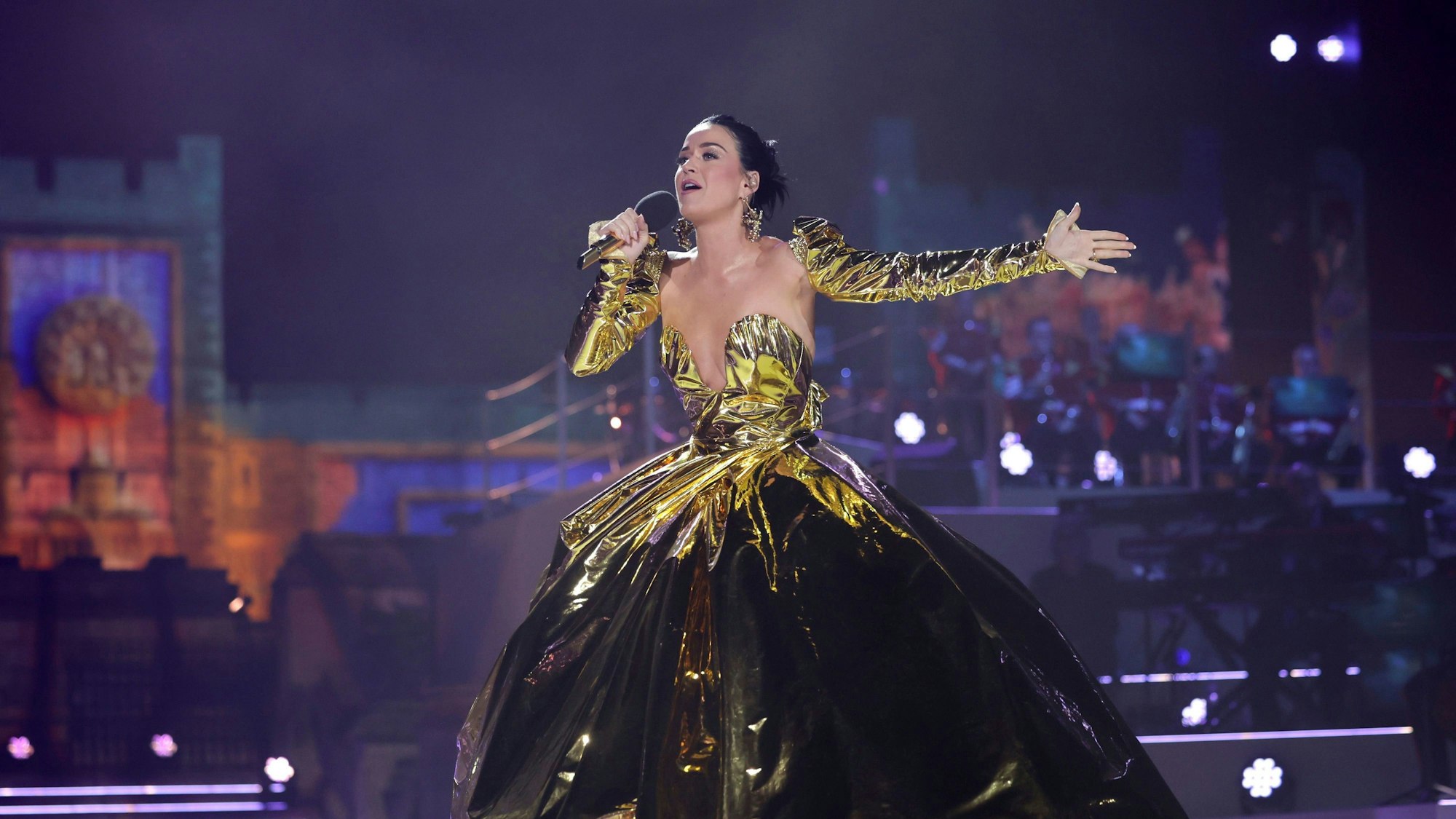 US-Sängerin Katy Perry in Windsor. Ihr Auftritt brachte die kleine Prinzessin Charlotte zum Mitsingen.