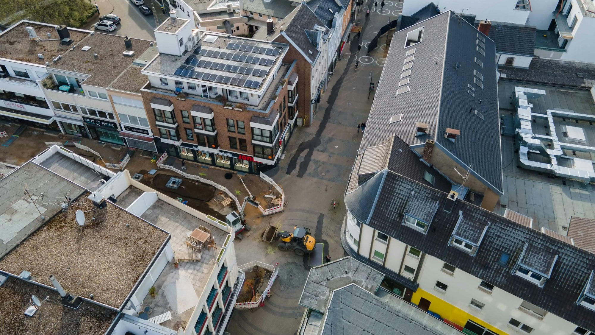 Die Euskirchener Innenstadt aus der Luft.