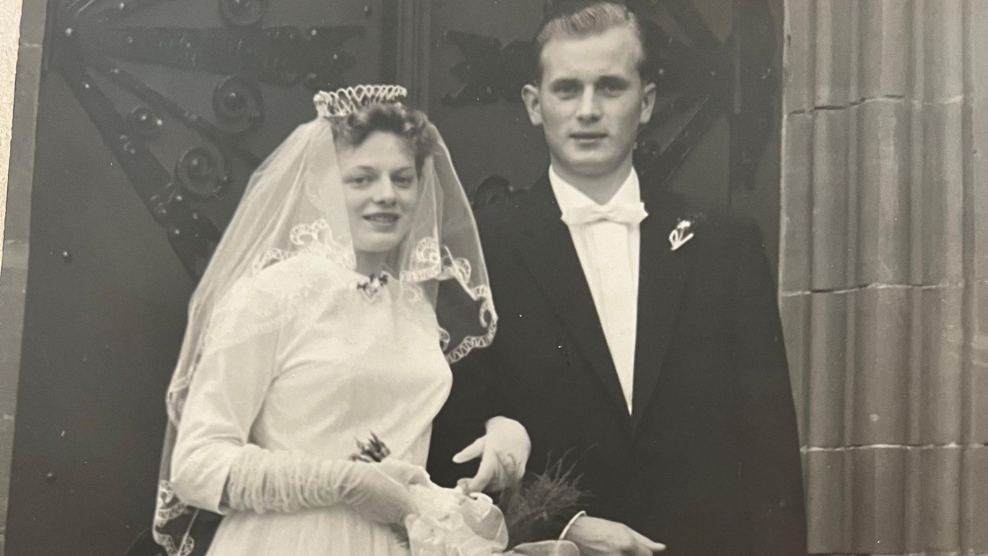 Ein Foto von der kirchlichen Hochzeit im Jahr 1958.