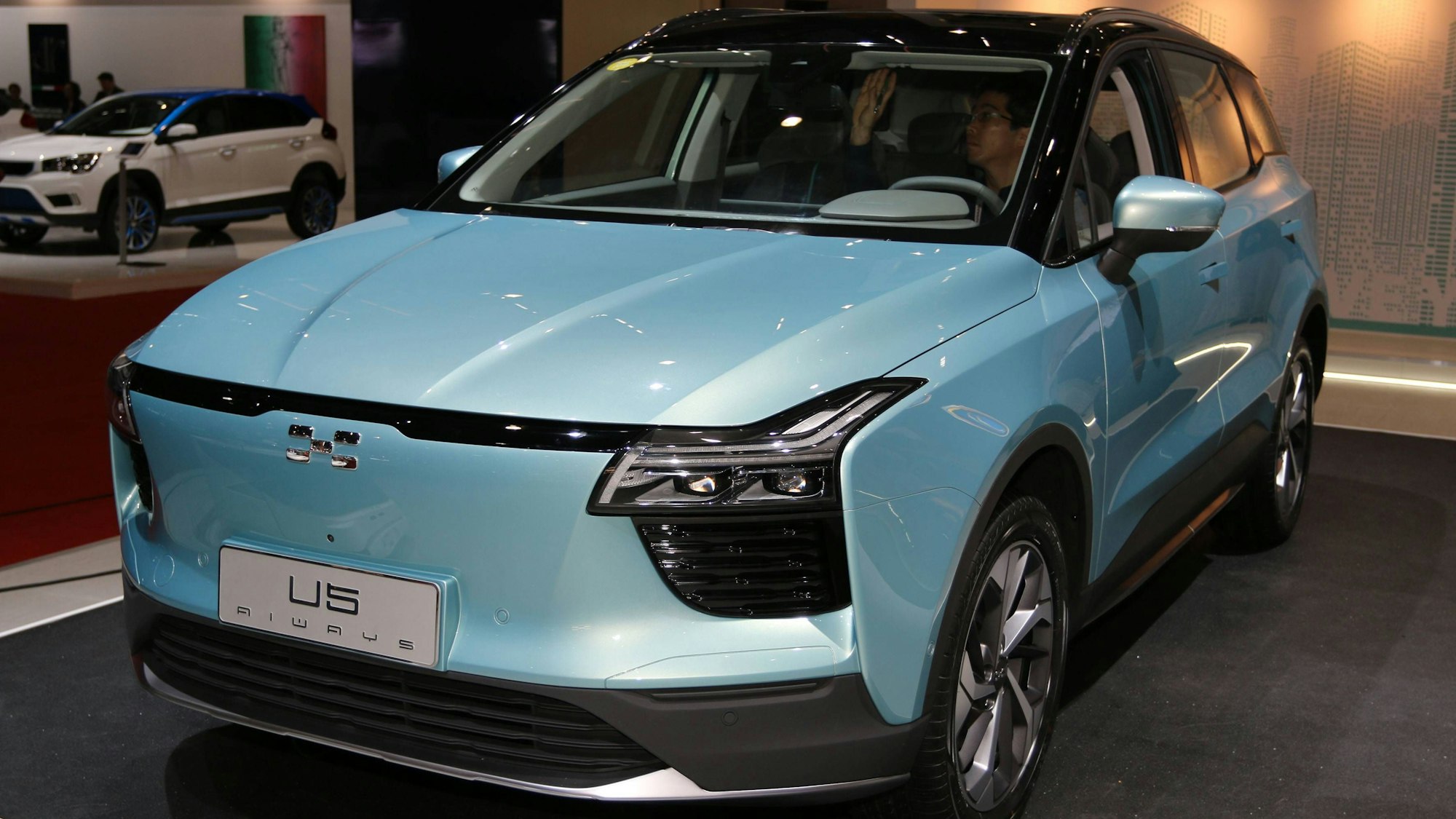 Elektroauto Aiways U5, Weltpremiere, 89. Internationaler Automobil Salon Genf (CH) 2019 (07. - 17.03.2019, Geneva International Motor Show, Autoausstellung, Auto, Messe, Palexpo Geneve, Schweiz), Pressetag 05.03.2019 *** Electric Car Aiways U5 World Premiere 89 International Motor Show Geneva CH 2019 07 17 03 2019 Geneva International Motor Show Motor Show Auto Exhibition Palexpo Geneve Switzerland Press Day 05 03 2019