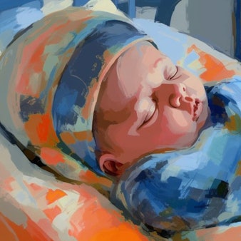 Grafik eines schlafenden Babys.