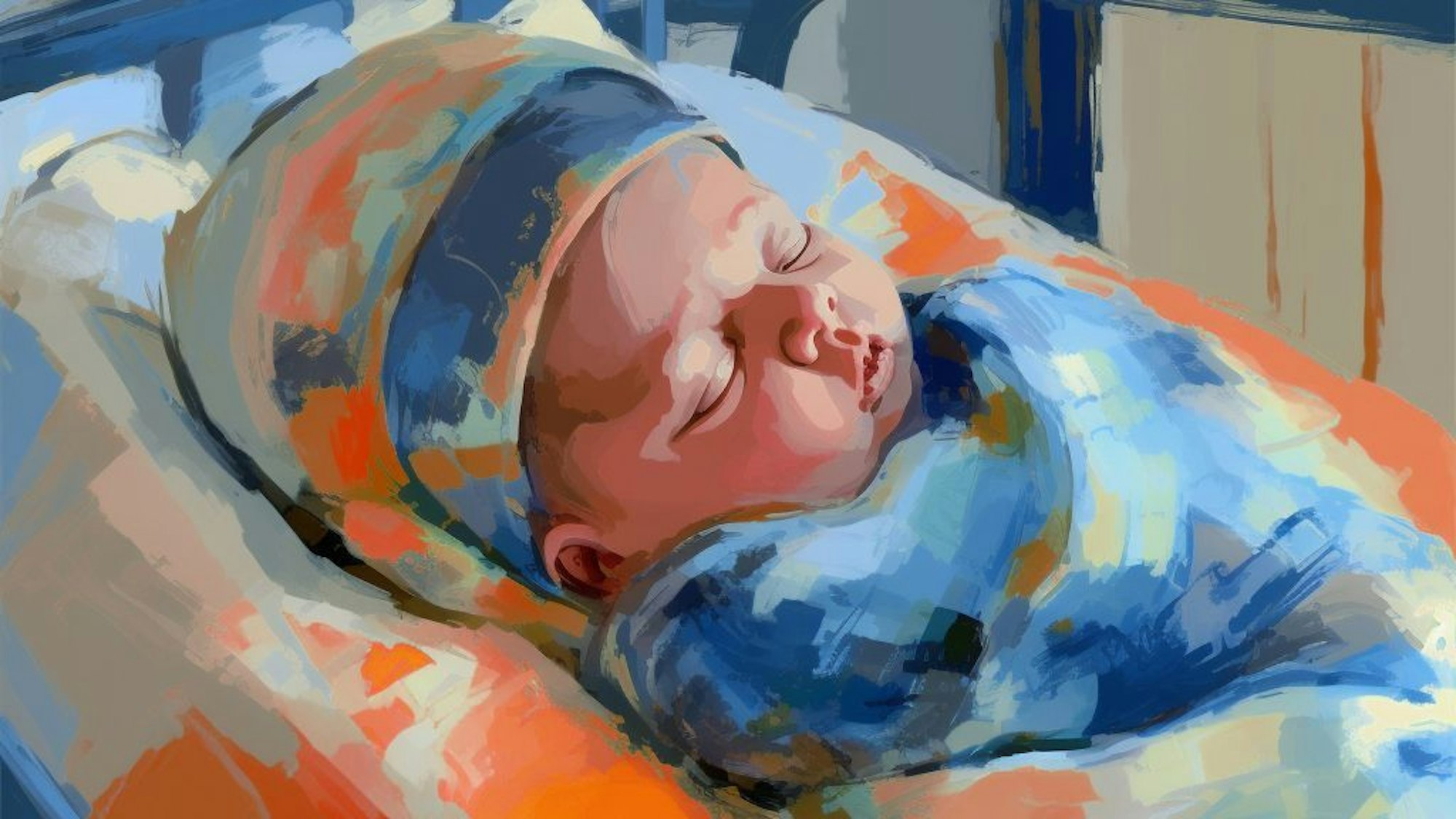 Grafik eines schlafenden Babys.