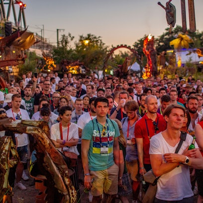 27.06.2019, Köln: Burning Man Zeremonie auf der Startup Konferenz Pirate Summit im Odonien Köln. Foto: Thilo Schmülgen