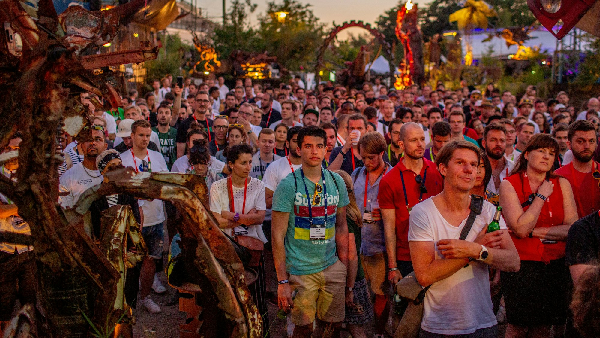 27.06.2019, Köln: Burning Man Zeremonie auf der Startup Konferenz Pirate Summit im Odonien Köln. Foto: Thilo Schmülgen