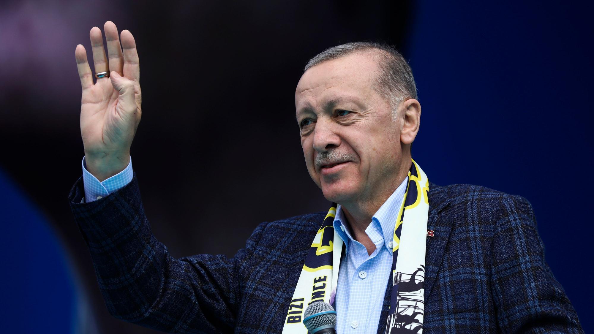 Recep Tayyip Erdoğan bei einer Wahlkampfveranstaltung in Ankara.