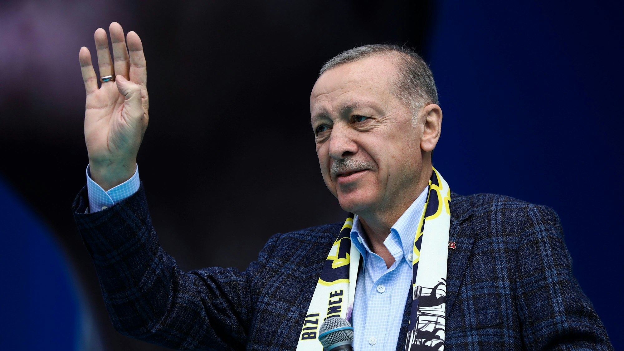 Recep Tayyip Erdoğan bei einer Wahlkampfveranstaltung in Ankara.
