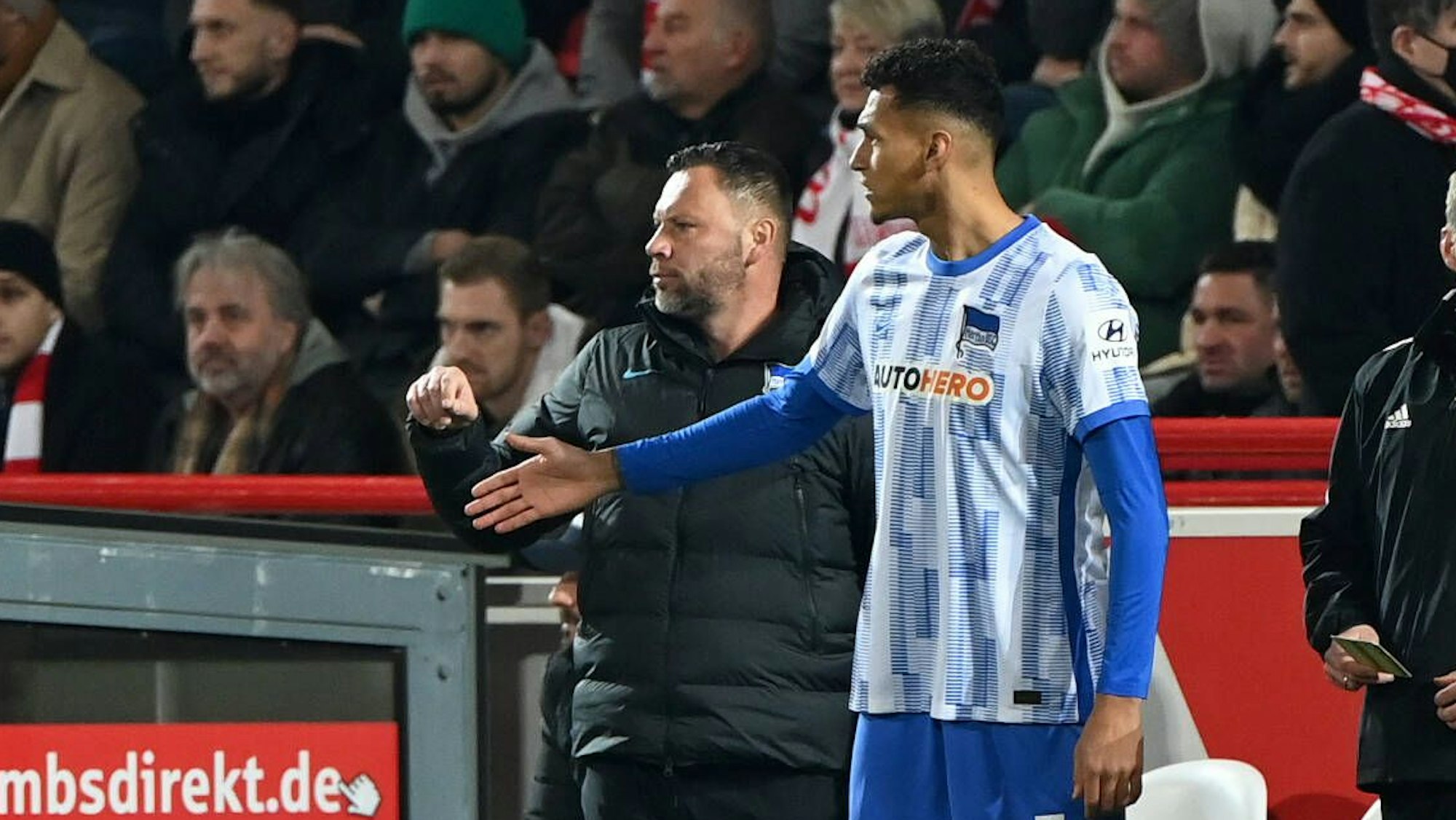 Pal Dardai und Davie Selke im November 2021 beim Berliner Derby gegen den 1. FC Union