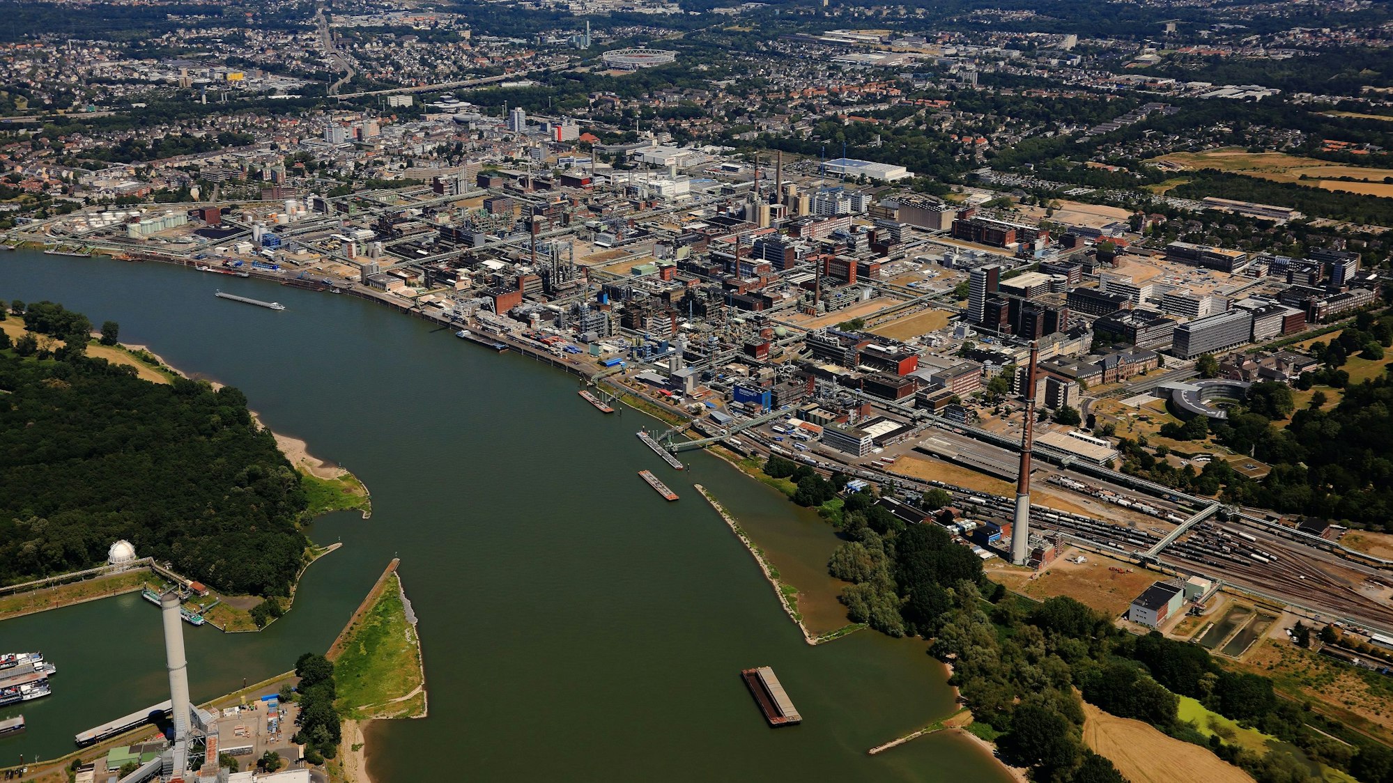Luftbild des Chempark Leverkusen