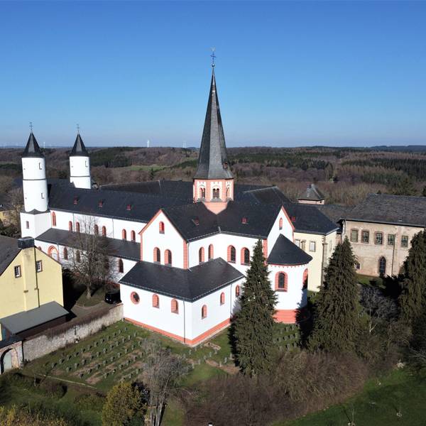 Das Luftbild zeigt die Klosteranlage in Steinfeld.