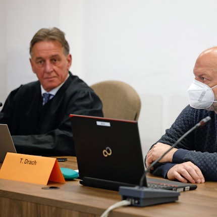 Reemtsma-Entführer Thomas Drach beim Prozess im Kölner Landgericht.