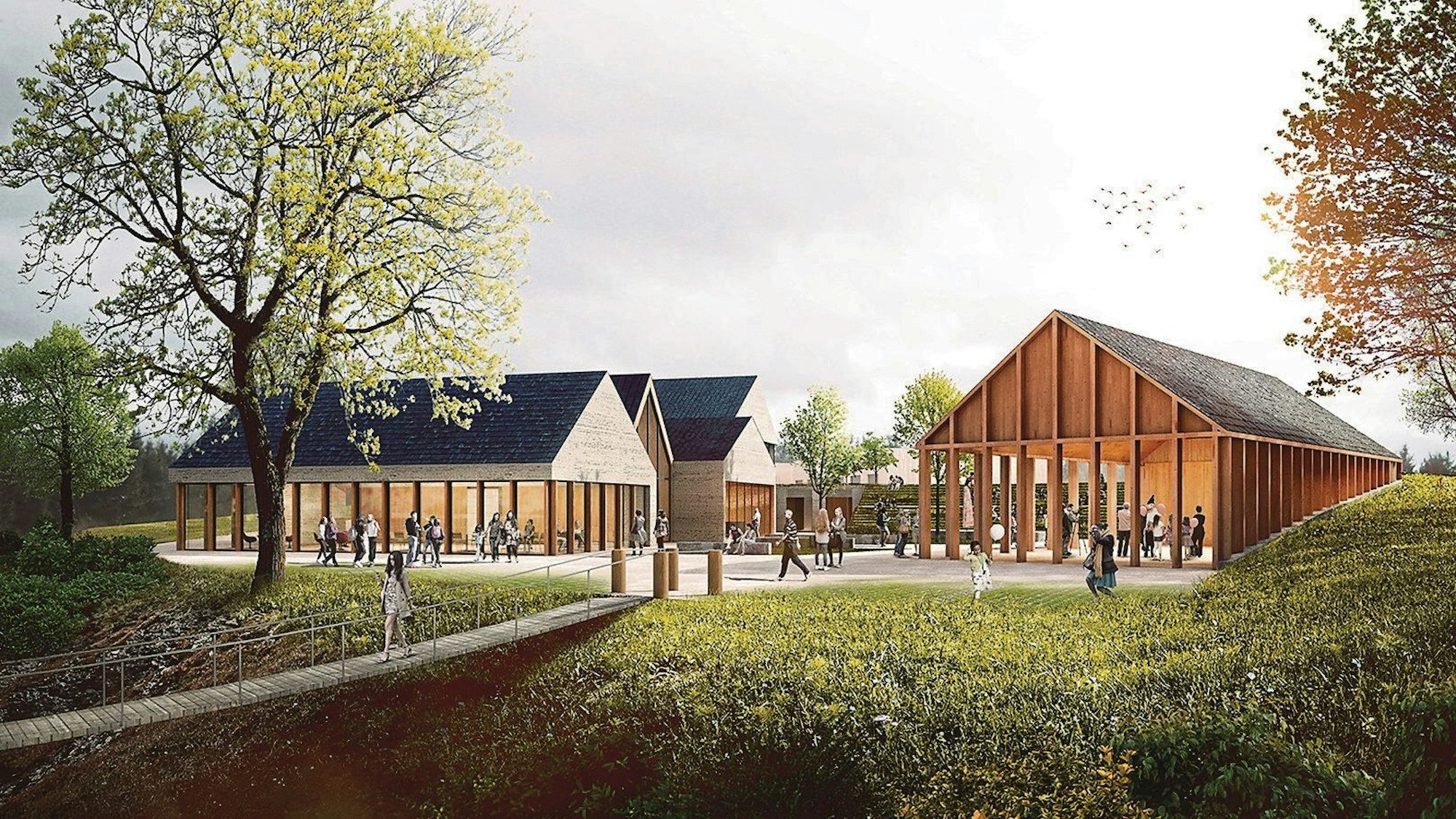 Eine Visualisierung des geplanten kulturellen Zentrums in Stadt Blankenberg.