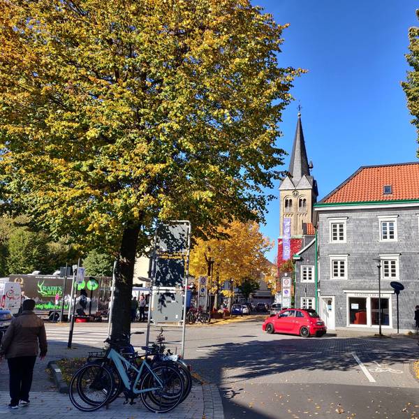 Die Burscheider Innenstadt an der Hauptstraße